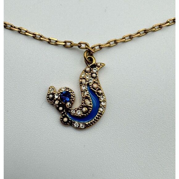 Marc Jacobs Gold Tone Blue Rhinestone Enamel Bird Bracelet - Picture 2 of 10